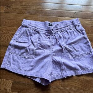 J. Crew factory lavendar linen blend pull-on shorts size M